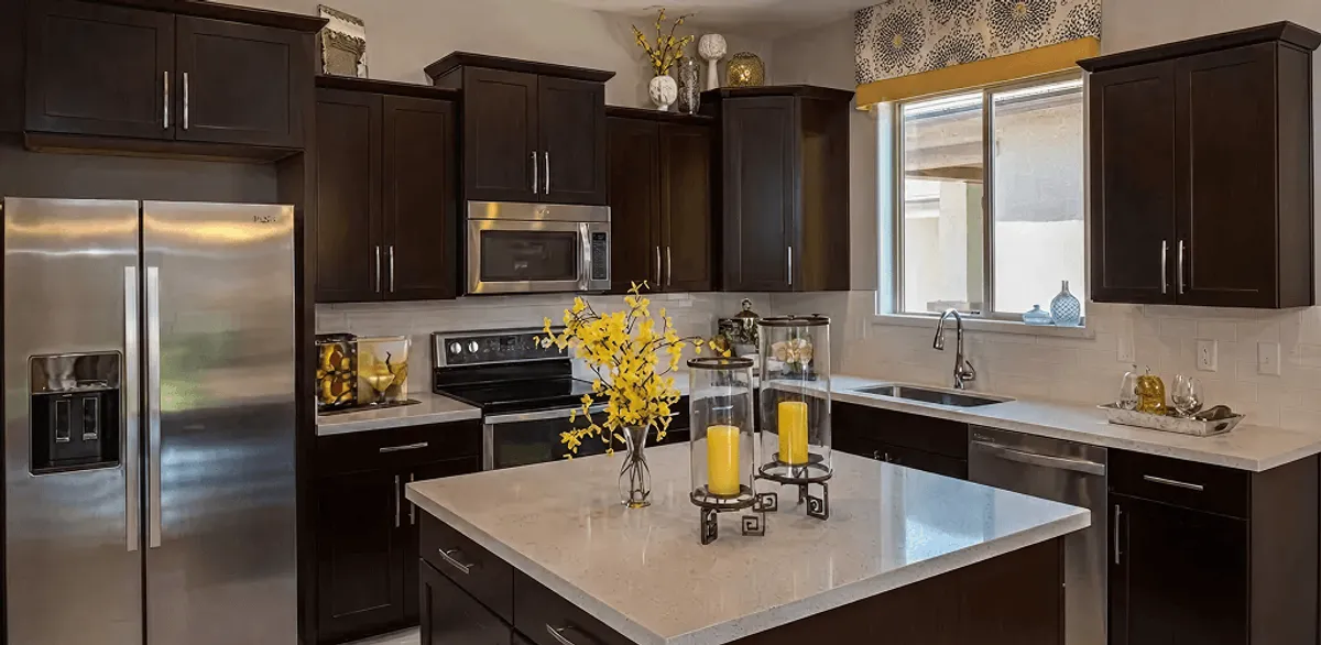 Cabinet painting results with freshly painted kitchen cabinets in Portland, OR