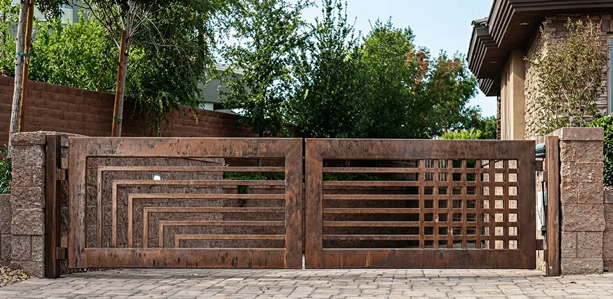 Custom driveway gate installation for a home entrance in Portland, OR