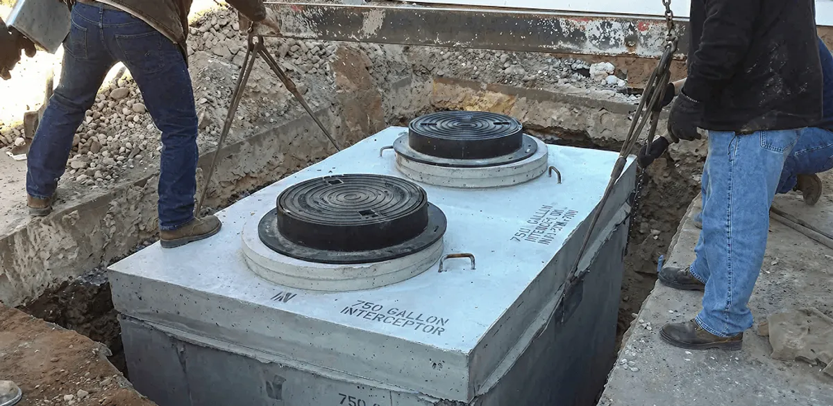 Grease trap installation for a commercial property drainage system in Portland, OR