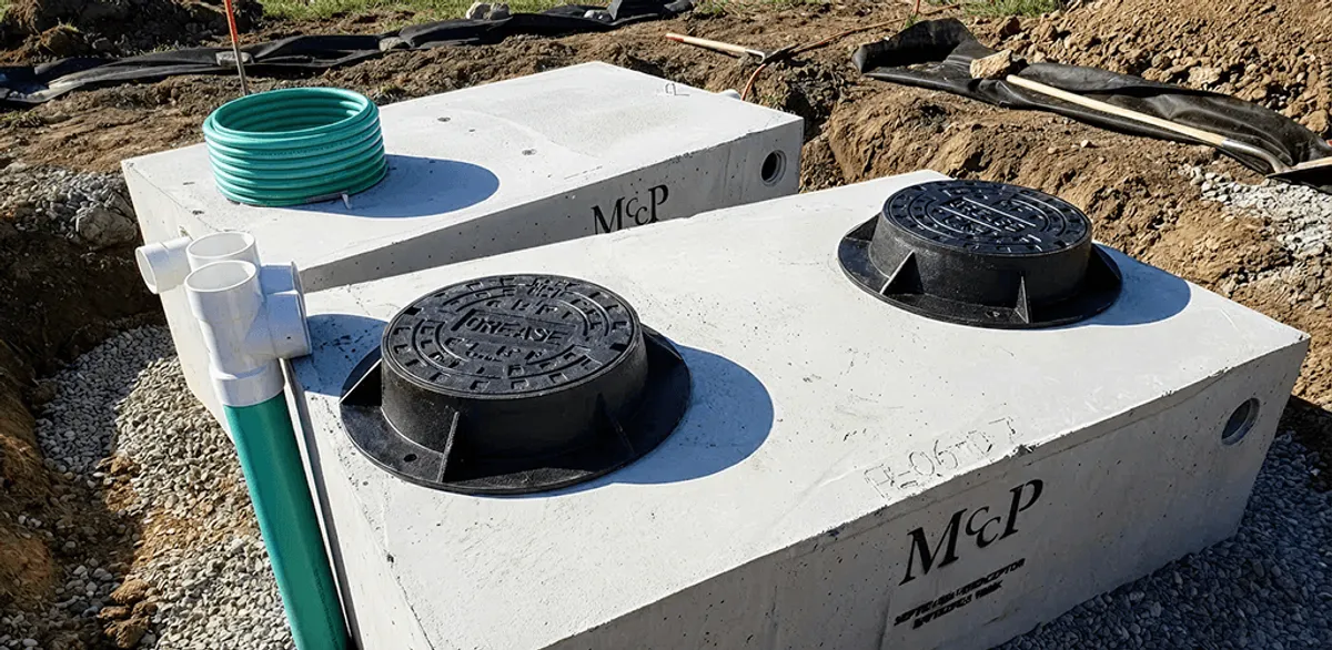 Grease trap installation unit set in place for drainage protection in Portland, OR