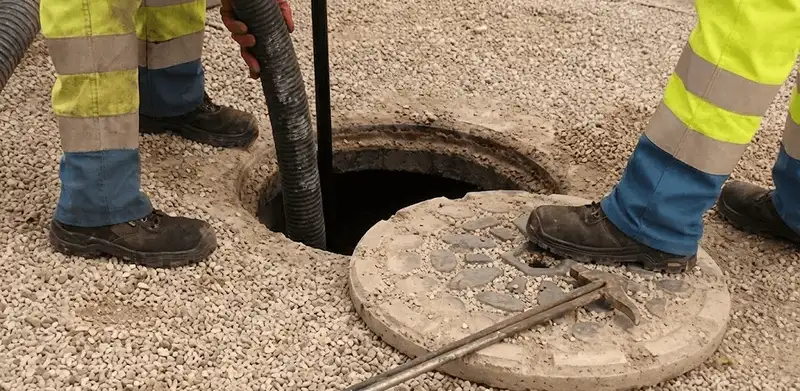 Drain cleaning crew clearing a sewer access point with professional equipment in Portland, OR