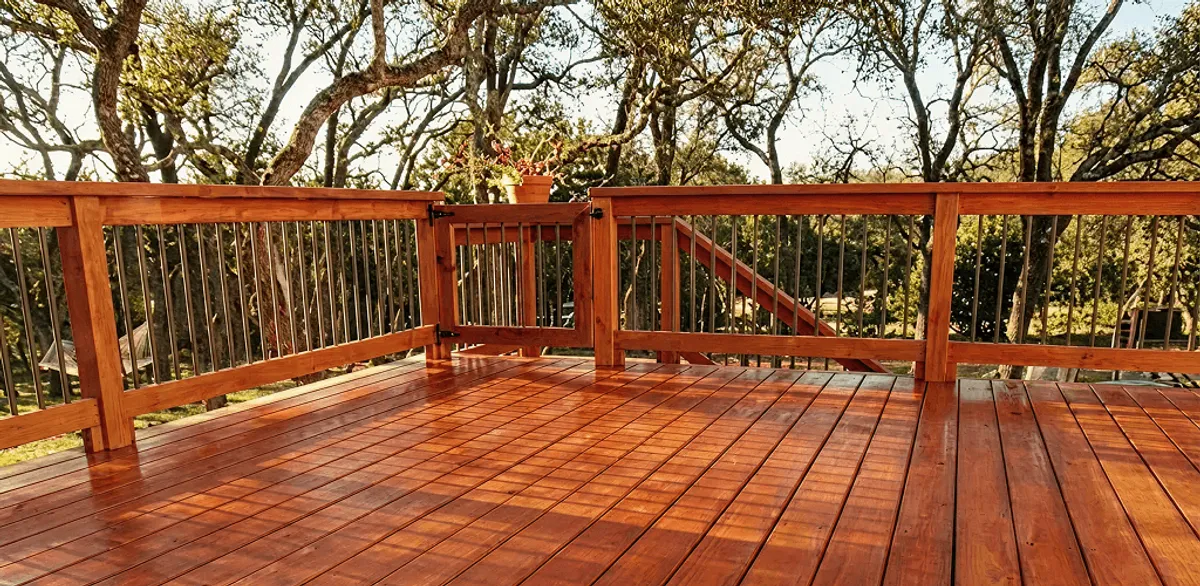 Deck sealing results with a freshly sealed wood deck in Portland, OR